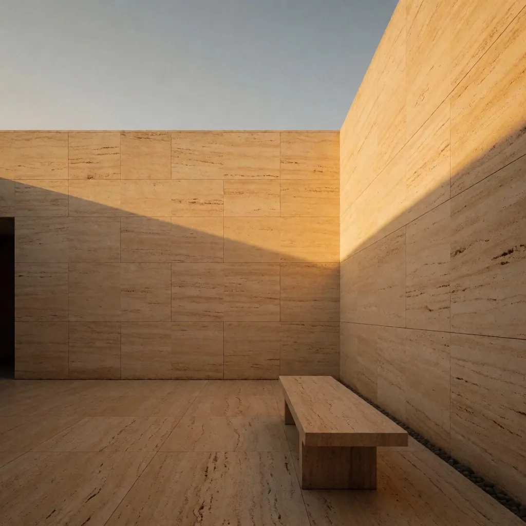 Architectural travertine textured finish